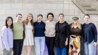 Leah Hamilton with students