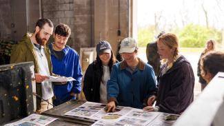 Landscape architecture students review master site plans